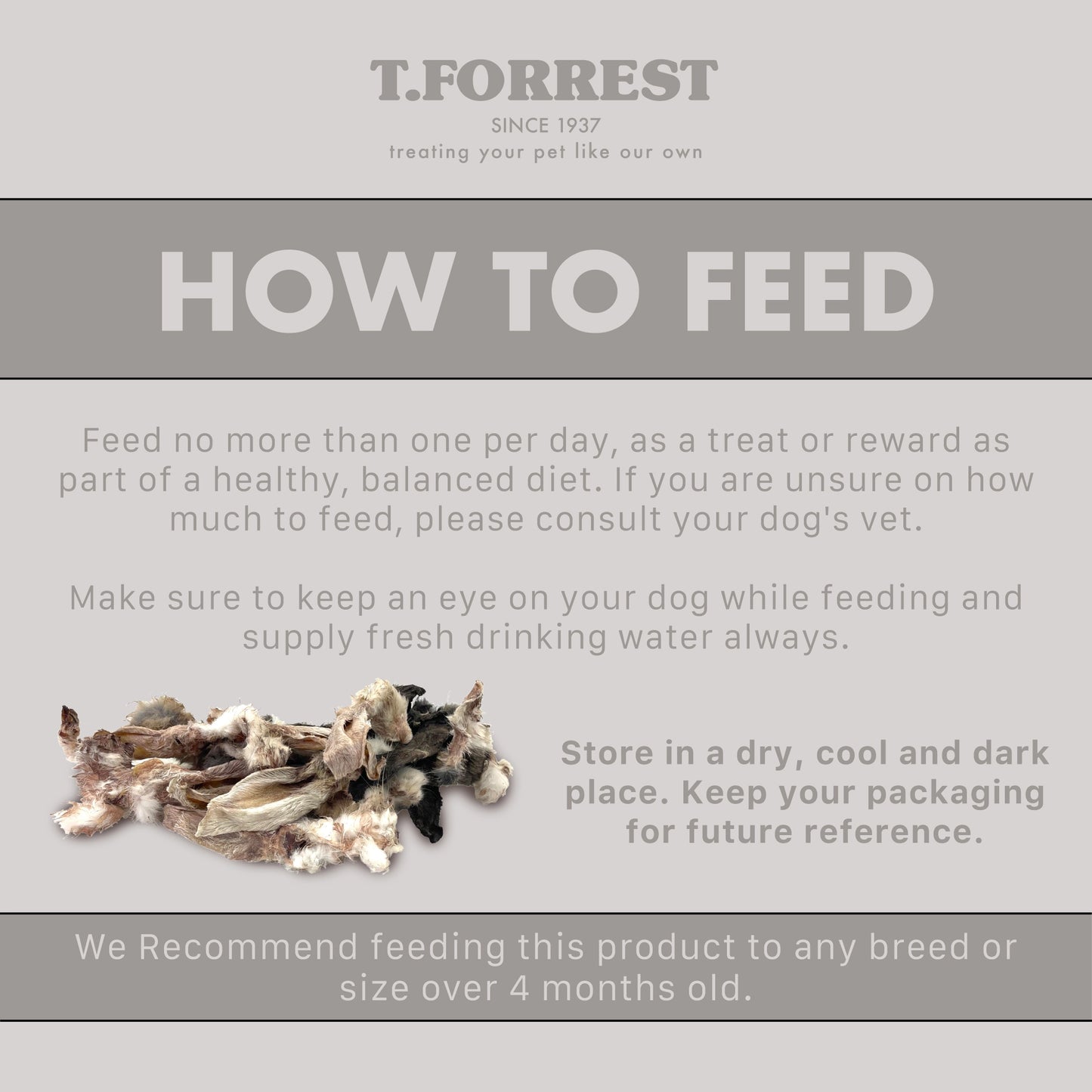 How to feed your dog rabbit ears with fur