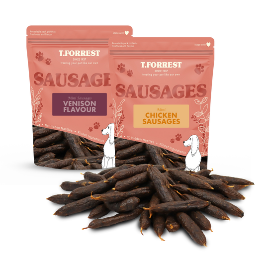 Mini Sausages for dogs retail packaging