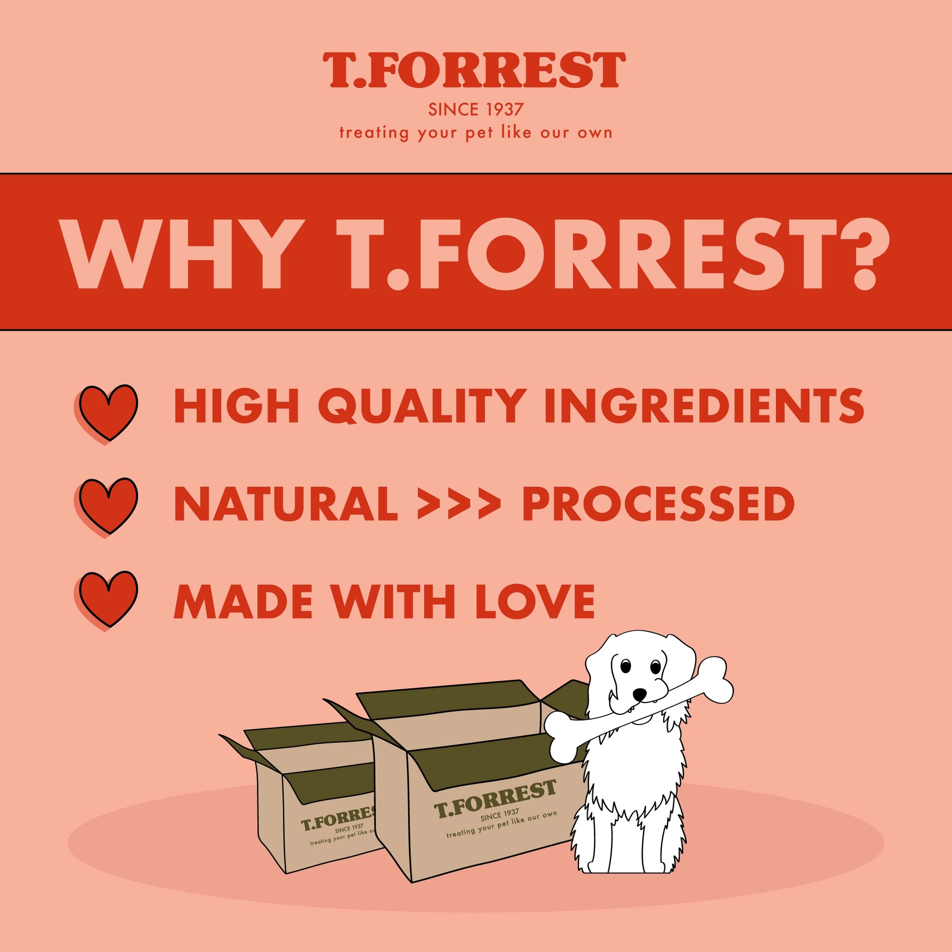 why choose t forrest beef dog treats
