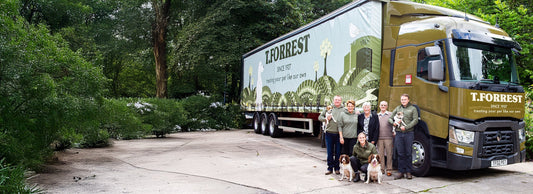 photo of the Wallban family outside the T Forrest lorry