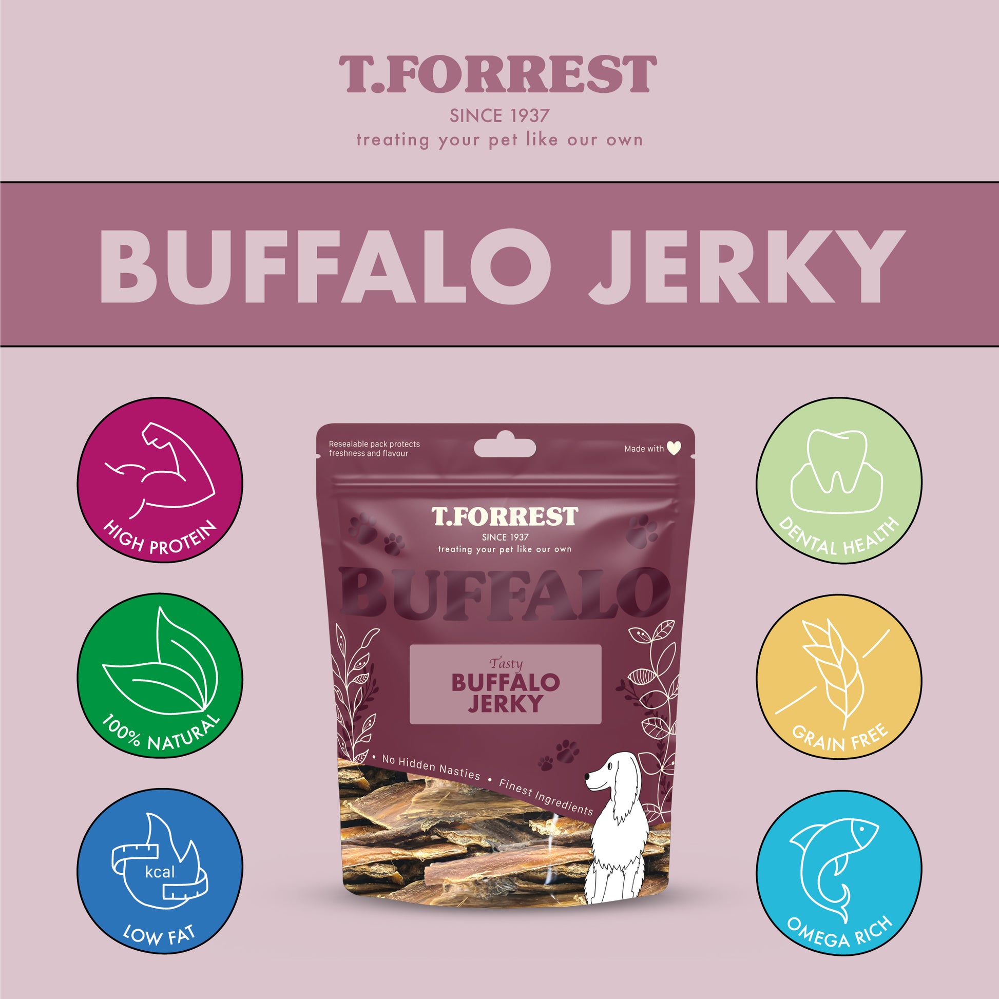 Health Benefits of buffalo jerky for dogs