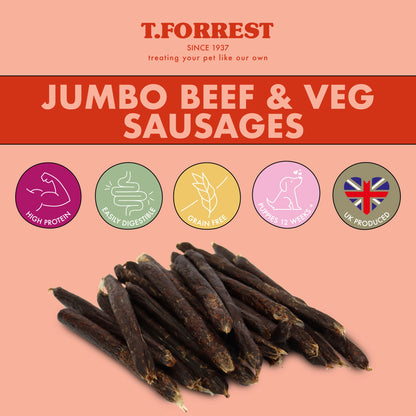 Jumbo beef and veg sausages for dogs wholesale