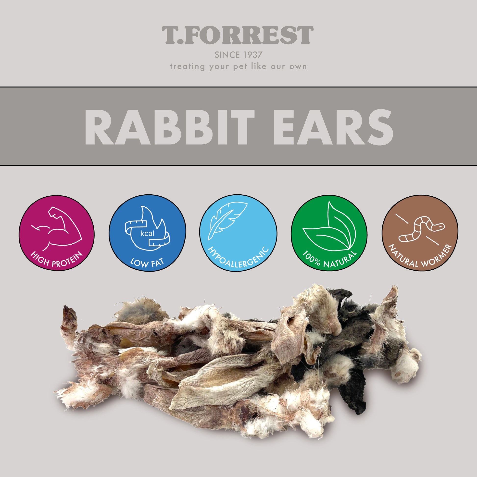 Dried Rabbit Ears With Fur | Save with Trade Discounts – T Forrest Trade