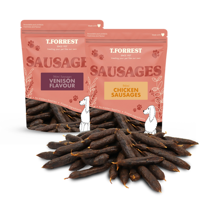 Mini Sausages for dogs retail packaging