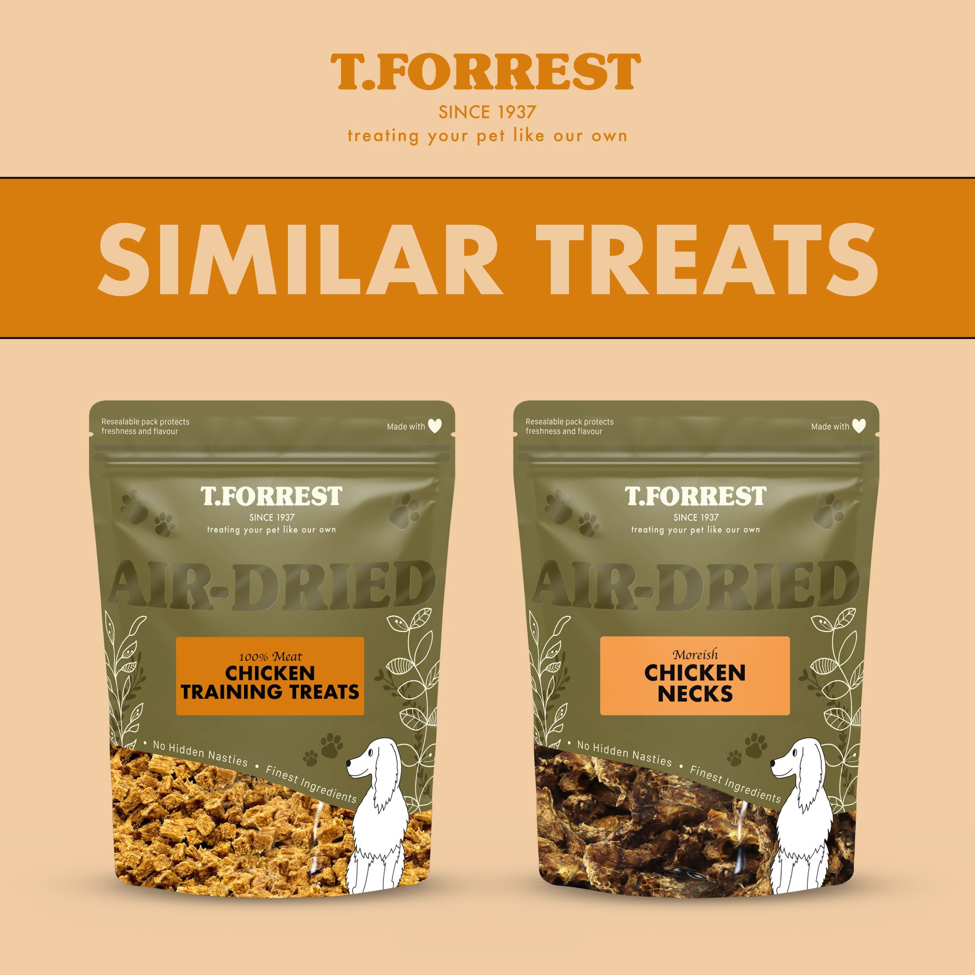 Similar dog treats to chicken hearts